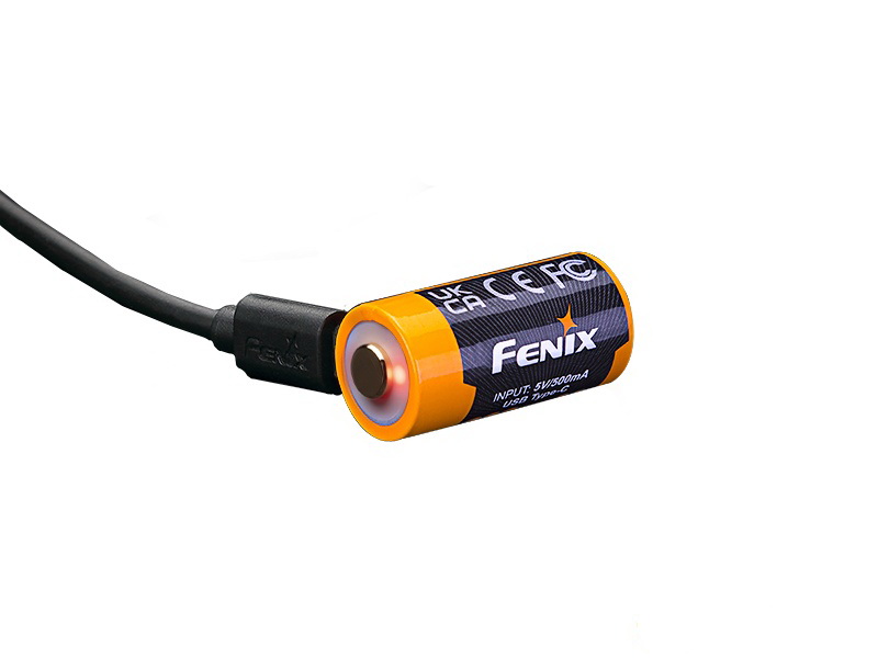 Fenix RCR123A 800 mAh USB-C Li-ion dobíjateľná USB-C batéria