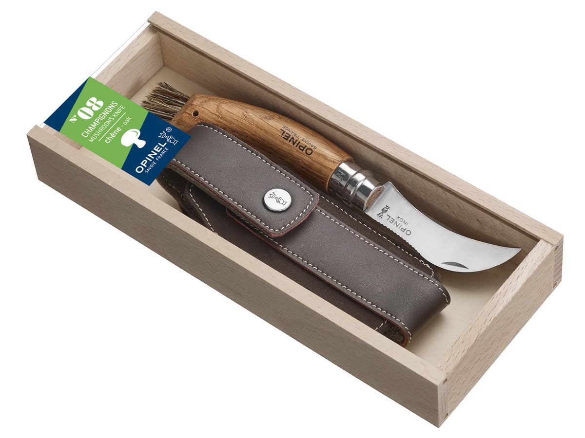 Opinel VRI N°08 hubársky + puzdro a drevená krabička