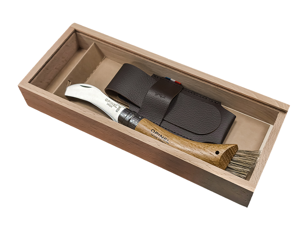 Opinel VRI N°08 hubársky + puzdro a drevená krabička