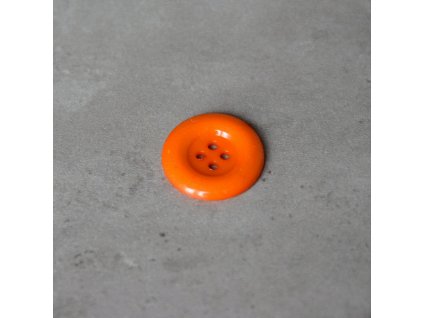 Knoflík - čtyřdírkový - oranžový