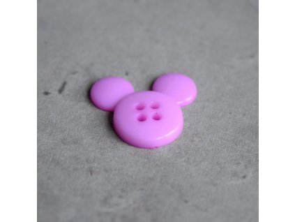 Knoflík - myška - fialová