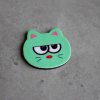 Knoflík - kočička - zelená