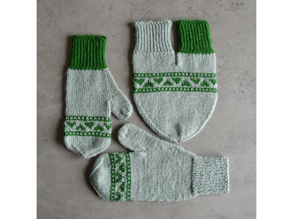 partnerské rukavice světle zelená tmavě zelená
