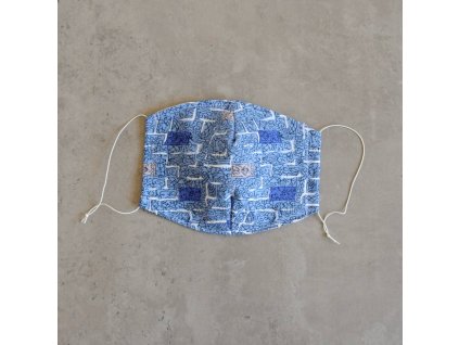 Bavlněná rouška dámská - modrá