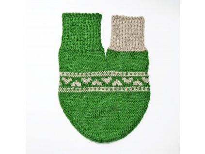 partnerská rukavice hearts zelená béžová
