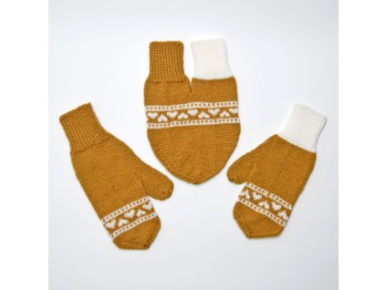 partnerské rukavice hearts písková bílá