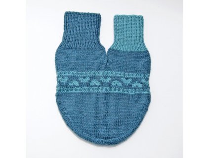 partnerská rukavice hearts šedomodrá světle modrá