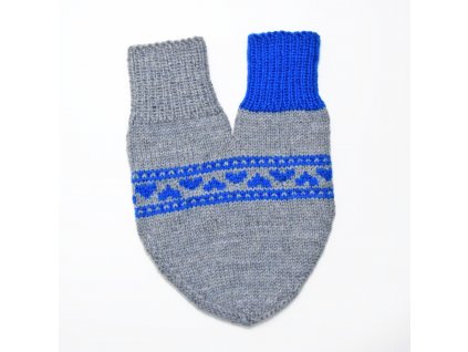 partnerská rukavice hearts šedá modrá