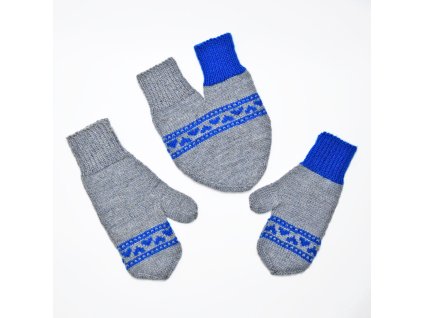 partnerské rukavice hearts šedá modrá