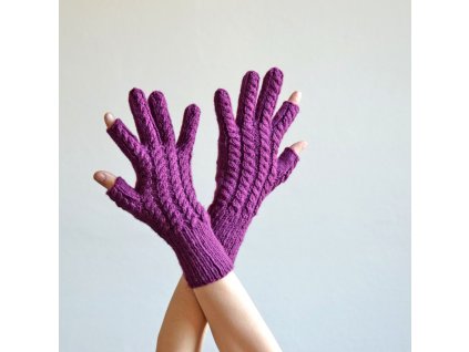rukavice dámské finger smart fialové 1