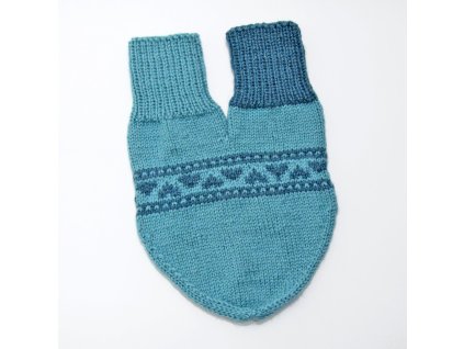 partnerská rukavice hearts světle modrá šedomodrá