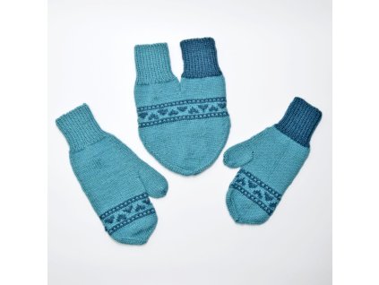 partnerské rukavice hearts světle modrá šedomodrá