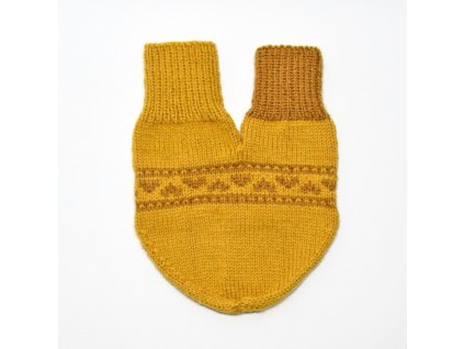partnerská rukavice hearts žlutá písková