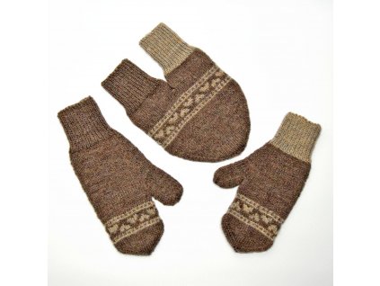 partnerské rukavice hearts světle hnědá šedobéžová