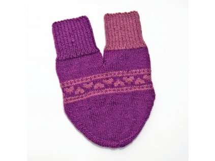 partnerská rukavice hearts fialová švestková
