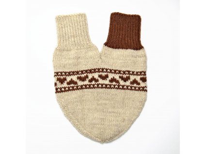 partnerská rukavice hearts béžová hnědá