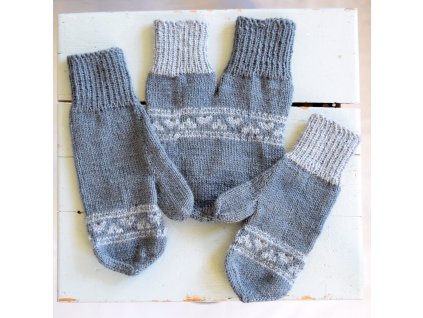 Partnerské rukavice HEARTS sada - tmavě šedá/světle šedá