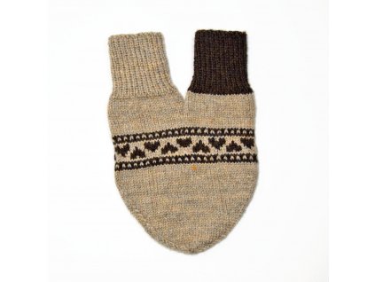 partnerská rukavice hearts béžová hnědá