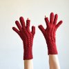 rukavice dámské finger smart vínové 1