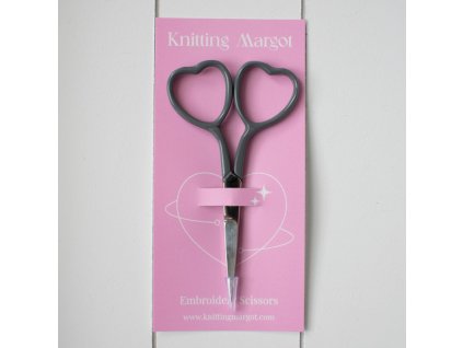 knitting margot scissors heart grey web