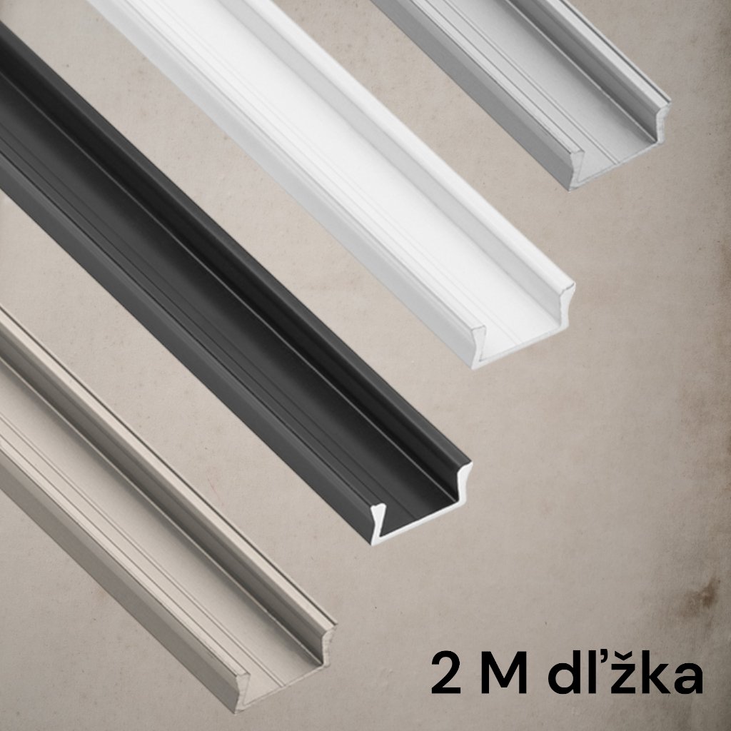 GLAX MINI - LED lišta  hliník naložená 2000 mm (Variant Farba Šampáň)