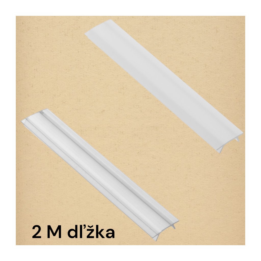 GLAX - Krycia lišta pre GLAX, 2 m (Variant Farba Biela - Mliečna)
