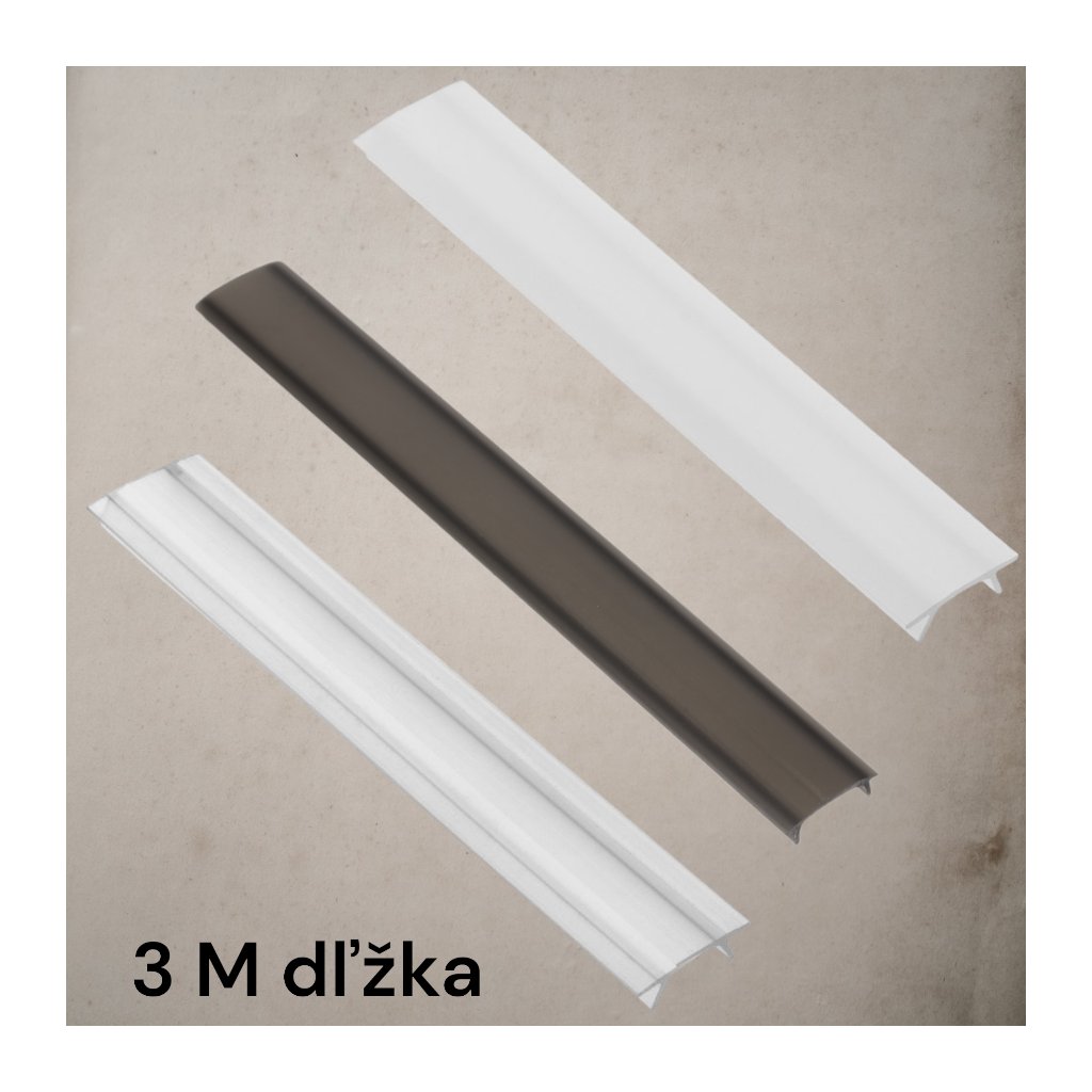 GLAX MINI - Krycia lišta  , 3 m (Variant Farba Biela - Mliečna)