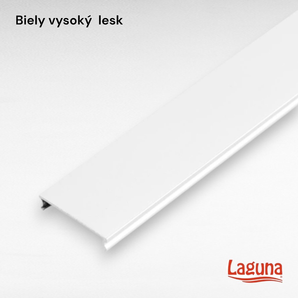 LAGUNA - Krycia lišta RAMA do koľajnice s drážkou, biela lesklá (8881-1)