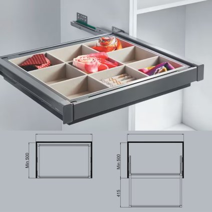 Organizér na doplnky, 680x430x80 mm, antracit