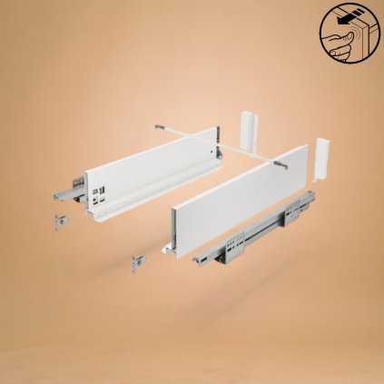 AXISPRO-B/120mm výsuv Push to open, biely
