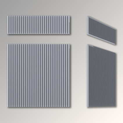 WOWFRONT - TYP : F504 drážkované fronty RAL farby, 1stranne, mat