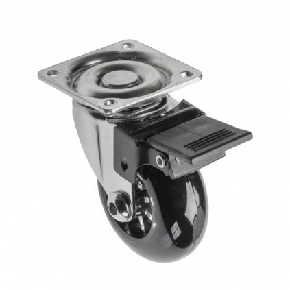 Koliesko nábytkové BRAZYLIA, 50 mm, Čierne s brzdou