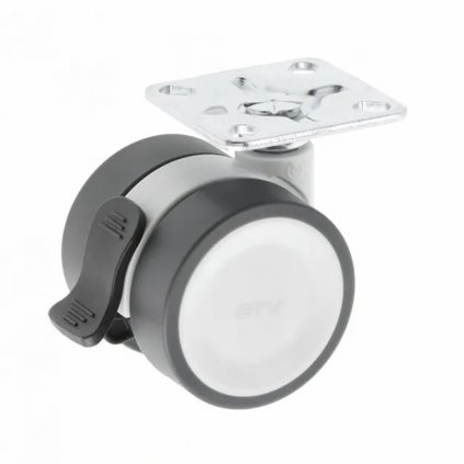 Koliesko nábytkové CIRCO, 50 mm, Šedá s brzdou