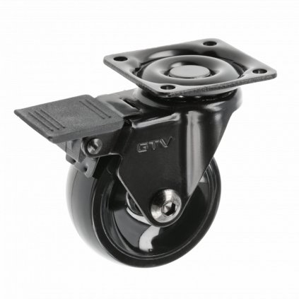 Koliesko nábytkové CALIBRO, 50 mm, Čierne s brzdou