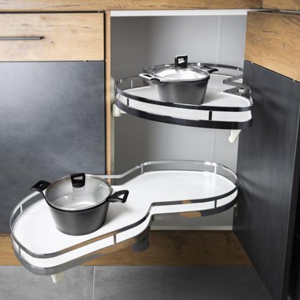 Rohová ladvinka - SUPLIMO WB-425 (1200 korpus) P1, pravý, biely - chróm