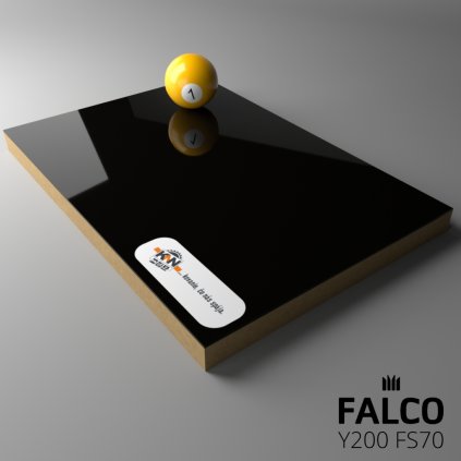 FALCO - MDF - Y200 FS70 - 2800 x 2050 x 18 mm - Obojstranná - Čierna - LESK