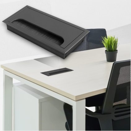 Priechodka káblová, 80 x 160 mm, Čierna