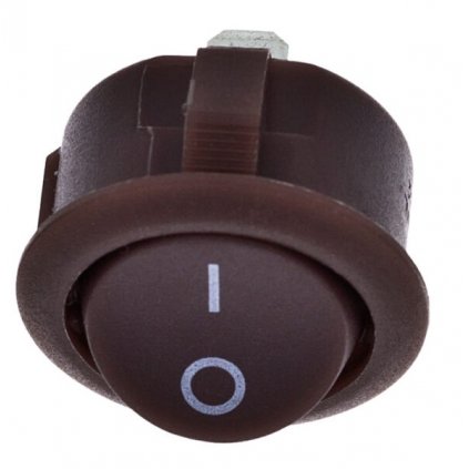 LED Doplnky - Vypínač kolískový R13 okrúhly hnedý
