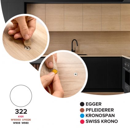 Krytka samolepiaca - 322 - K101 / W10003 / U11026 / W980 / W908 - PE - Ø 20 mm