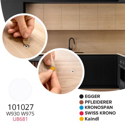 Krytka samolepiaca - 101027 - W930 / U8681 / W975 -  PE107 - Ø 14 mm