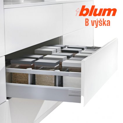 BLUM - ANTARO TOB - KOMPLET SET - sada B - sivá - 30kg- plnovýsuv s tlmením (Variant Dľžka 500 mm)