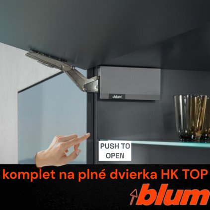 BLUM - AVENTOS HK TOP - TIP-ON - KOMPLET SET - sada - sivá - na plné dvere (VAR ROZTEC 22K2500)