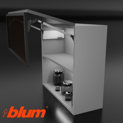BLUM - AVENTOS -  HF TOP - KOMPLET SET - HF25 - sada biela - plné dvere + úzky alu rám