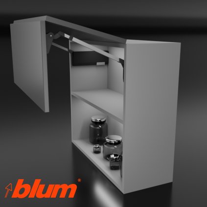 BLUM - AVENTOS -  HF TOP - KOMPLET SET - HF25 - sada sivá tmavá - plné dvere + plné dvere
