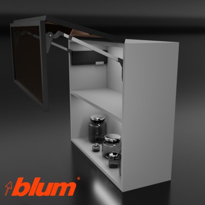 BLUM - AVENTOS -  HF TOP - KOMPLET SET - HF25 - sada sivá tmavá- úzky + úzky alu rám