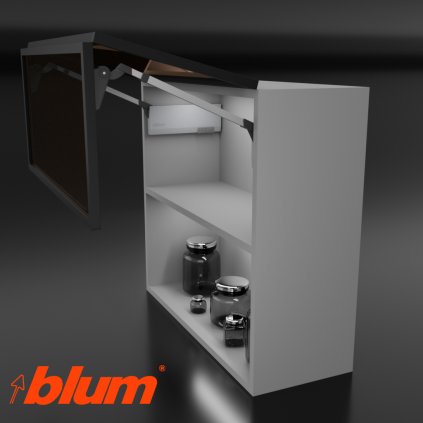 BLUM - AVENTOS -  HF TOP - KOMPLET SET - HF25 - sada sivá - úzky + úzky alu rám