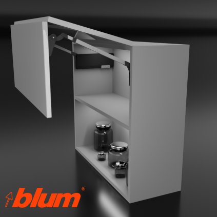 BLUM - AVENTOS -  HF TOP - KOMPLET SET - HF28 - sada sivá tmavá - plné dvere + plné dvere