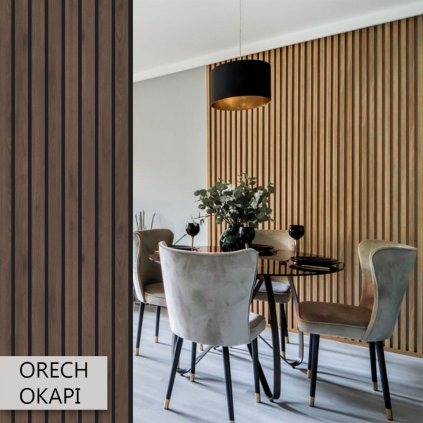 WOW - LF59/16 - Akustický panel (filc) - Orech Okapi - 2780 x 600 x 25 mm