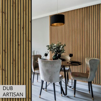 WOW - LF34/16 - Akustický panel (filc) - Dub Artisan - 2780 x 600 x 25 mm