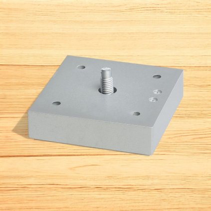 Nožička štvorec 6131837, 75x75x20 mm, Sivá